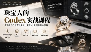 珠宝人的Codex实战课程｜JewelryDesign Codex安装入门、AI珠宝设计、爆款二创、多视图生成、电商精修海报全链路教学-大象聊项目