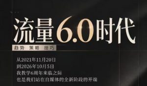 流量6.0时代直播课2026年10月，流量6.0时代的趋势、策略、技巧，2027年前，你的IP能否做起来，本场直播就是你的转折点​-大象聊项目