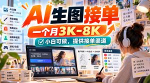 AI生图接单，一个月3K-8K，小白可做，提供接单渠道-大象聊项目