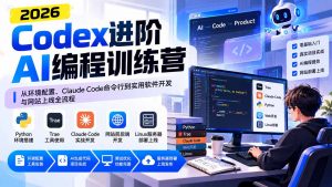 Codex进阶AI编程训练营：从环境配置、Claude Code命令行到实用软件开发与网站上线全流程-大象聊项目