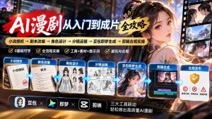 AI漫剧从入门到成片全攻略：小说授权→剧本改编→角色设计→分镜运镜→豆包即梦生成→剪辑合规实操-大象聊项目