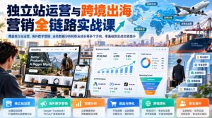 独立站运营与跨境出海营销全链路实战课，覆盖独立站运营、海外数字营销、业务数据分析和职业成长等多个方向，零基础到实战全面提升-大象聊项目