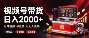 通过视频号带货日入2k+，可纯视频可直播可无人直播，多种玩法，长期项目【揭秘】-大象聊项目
