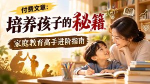 付费文章：培养孩子的秘籍，家庭教育高手进阶指南-大象聊项目