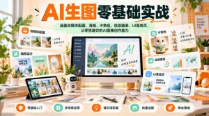 AI生图零基础实战，涵盖自媒体配图、海报、IP角色、信息图表、UI落地页，从零搭建你的AI图像创作能力-大象聊项目