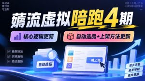 薅流虚拟陪跑4期丨核心逻辑更新丨自动选品+上架方法更新-大象聊项目