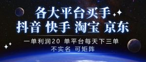 抖音买手项目，一单利润20左右，单号每天下三单，可矩阵，稳定适合长期副业【揭秘】-大象聊项目