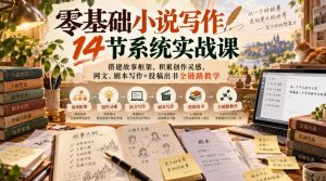 零基础小说写作14节系统实战课，搭建故事框架，积累创作灵感，网文、剧本写作+投稿出书全链路教学-大象聊项目