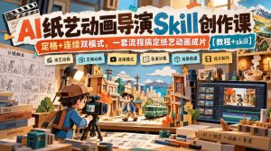 AI纸艺动画导演Skill创作课｜定格+连续双模式，一套流程搞定纸艺动画成片【教程+skill】-大象聊项目