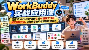 WorkBuddy实战应用课,借助WorkBuddy搭建专属AI智能工作流,解放重复劳动,提升内容生产与项目搭建效率-大象聊项目
