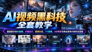 AI视频黑科技全套教学:覆盖提示词AI绘画、分镜设计、视频生成、PR剪辑、AE特效与商业宣传片制作全流程-大象聊项目