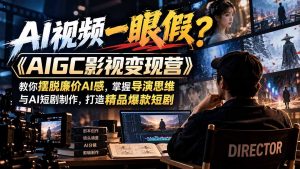 【无水印】AI视频一眼假?《AIGC影视变现营》教你摆脱廉价AI感,掌握导演思维与AI短剧制作,打造精品爆款短剧-大象聊项目
