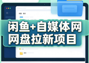 力辛电商·闲鱼+自媒体网盘拉新项目-大象聊项目