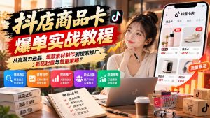 抖店商品卡爆单实战教程:从高潜力选品、爆款素材制作到搜索推广、新品起量与放量策略-大象聊项目