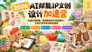 2026AI赋能IP文创设计加速营:从提示词控图、原创角色设计到品牌VI、文创产品开发与商业落地-大象聊项目