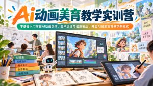 Ai动画美育教学实训营，零基础入门掌握AI动画创作、美术设计与创意表达，开启AI赋能美育教学新模式-大象聊项目
