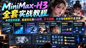 MiniMax-H3全套实战教程:从低显存部署、极速优化到AI动效、打斗动画、文戏与短剧制作全流程-大象聊项目
