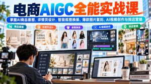 电商AIGC全能实战课:掌握AI商品套图、详情页设计、智能抠图换装、爆款图片复刻、AI视频创作与探店营销-大象聊项目