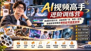 AI视频高手进阶训练营:精通剧本提示词、动画短剧广告、角色一致性、智能配音剪辑及爆款起号接单变现-大象聊项目