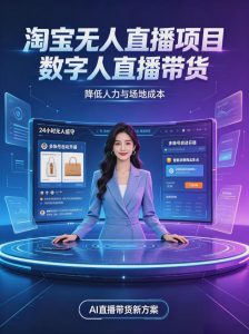 淘宝AI无人直播带货，24小时自动开播低门槛副业，无需真人长时间出镜，持续引流出单【揭秘】-大象聊项目