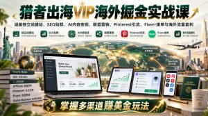 猎者出海VIP海外掘金实战课:涵盖独立站、SEO站群、AI变现、联盟营销、Pinterest引流、Fiverr接单与海外流量套利,掌握多渠道賺美金玩法-大象聊项目