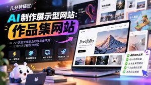 几分钟搞定，AI制作展示型网站制作：作品集网站，用AI快速生成专业的作品集网站，接单变现！-大象聊项目