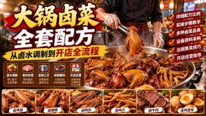 大锅卤菜全套配方，从卤水调制到开店全流程，感觉学会了去摆摊也不错-大象聊项目