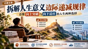 付费文章：拆解人生意义边际递减规律，看懂向上突破与向下适应的人生两种选择-大象聊项目